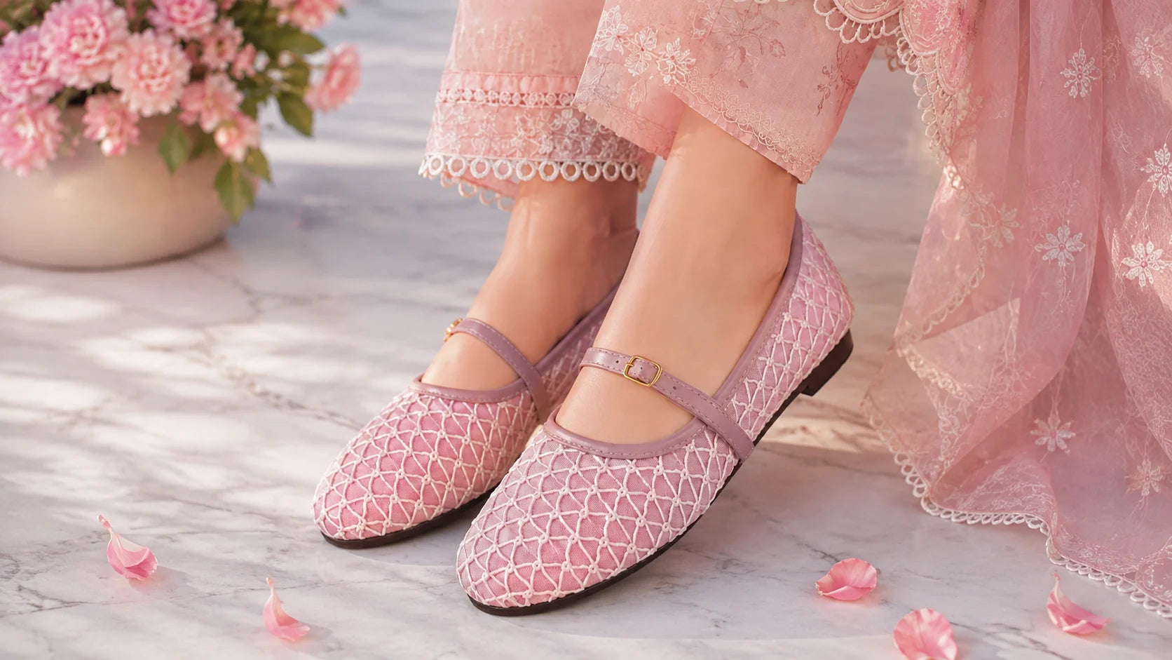 Jali Shoes – Elegant Woven Embroidered Flats
