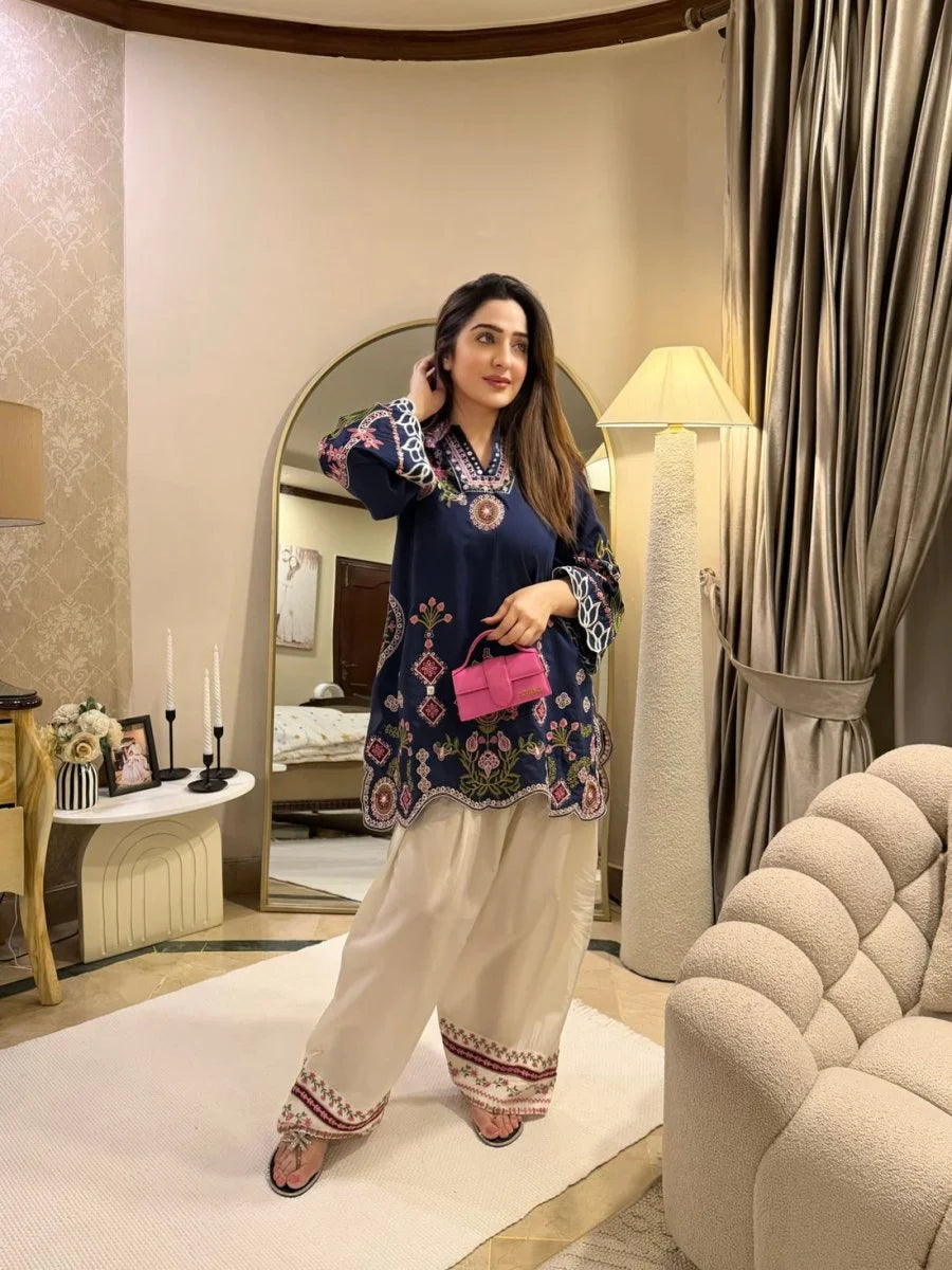 2pc unstitched lawn suite