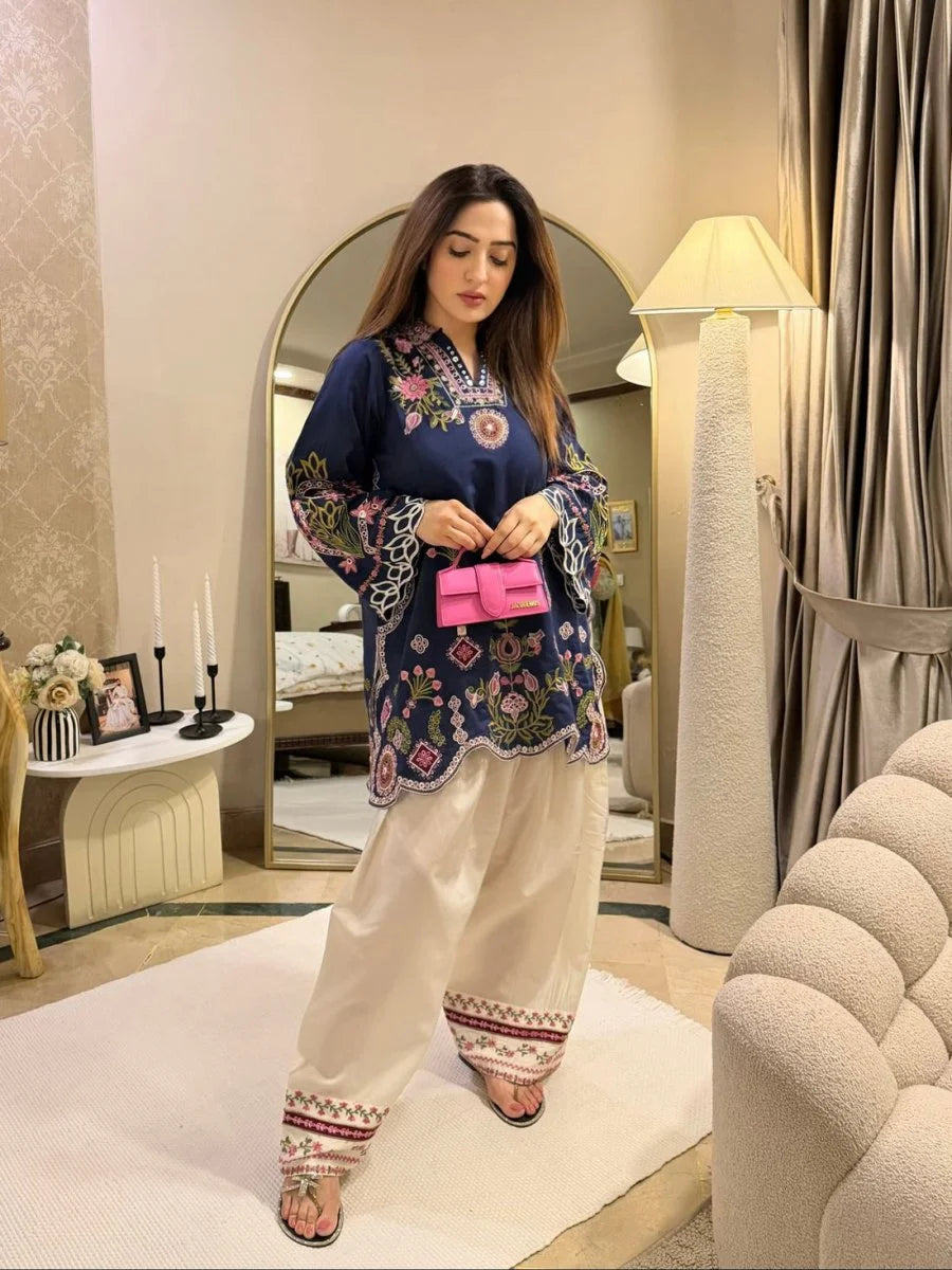 2pc unstitched lawn suite