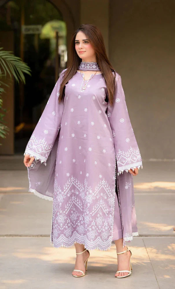 3PC EMBROIDERED LAWN SUIT - SR-765