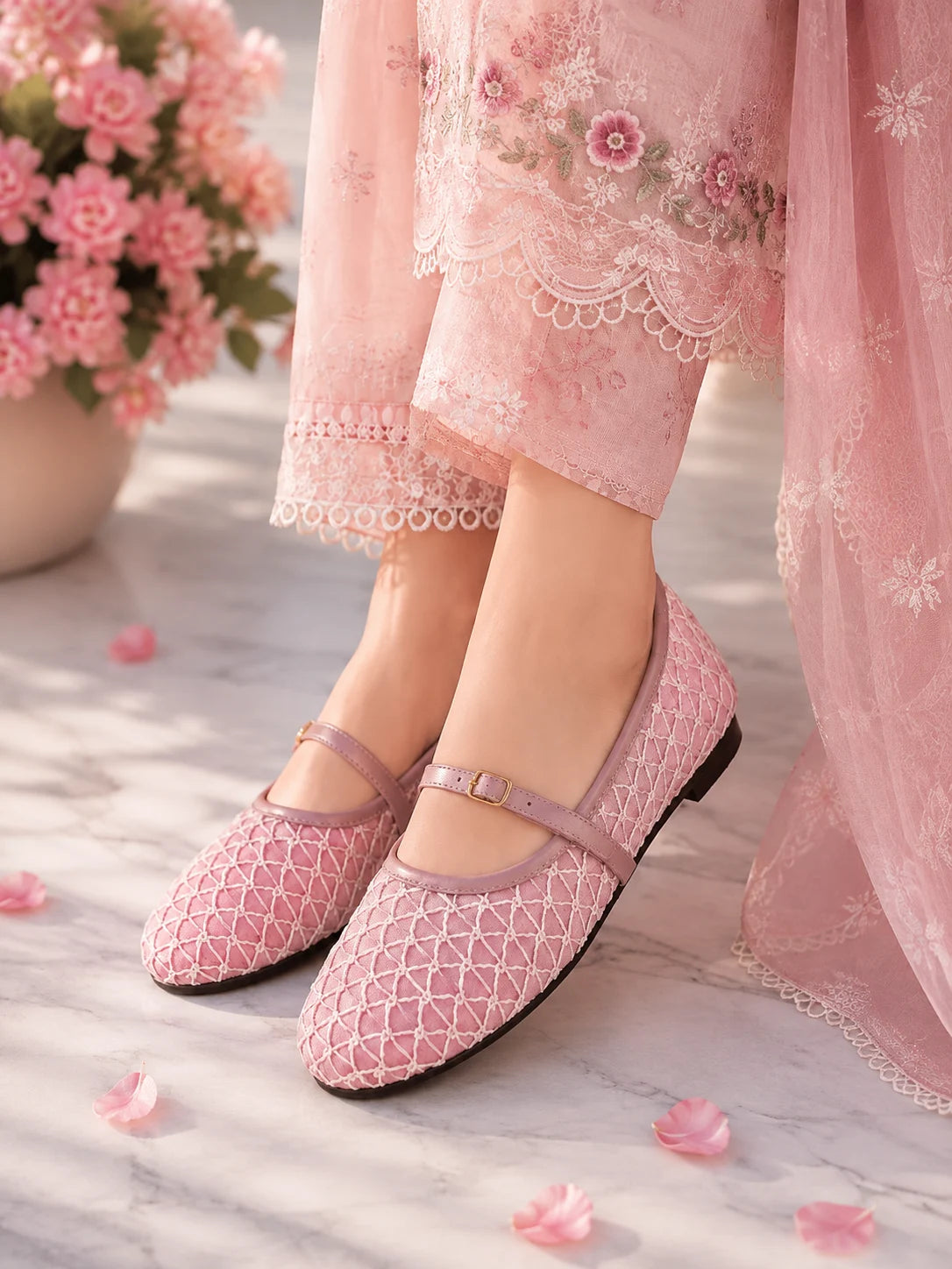Jali Shoes – Elegant Woven Embroidered Flats