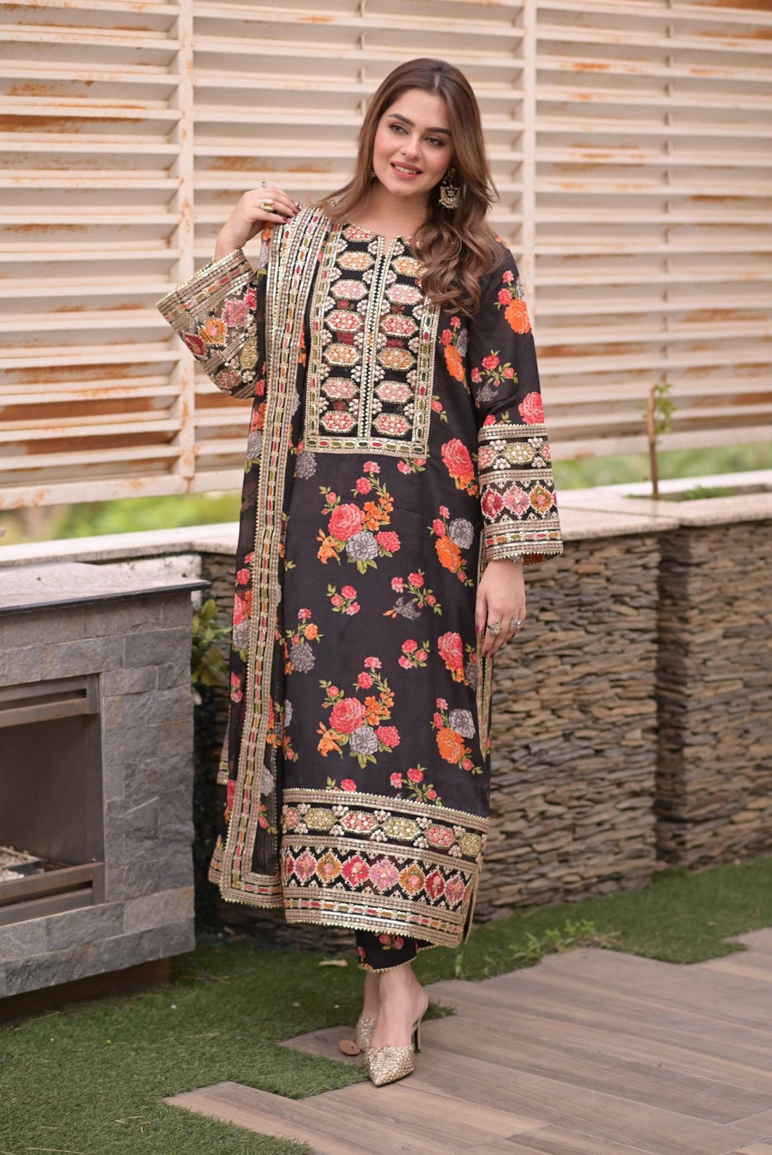 Digital Printed Linen 3PC Suit