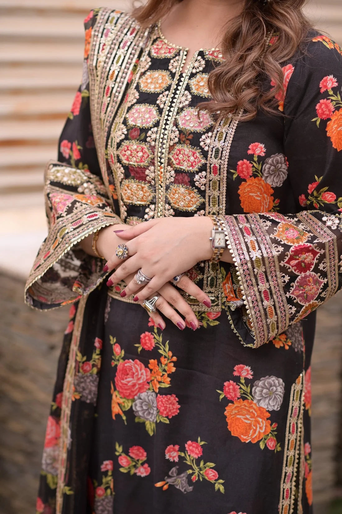 Digital Printed Linen 3PC Suit