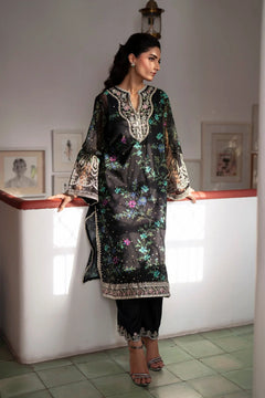 Digital Printed Shamos Silk Embroidered 3PC Suit