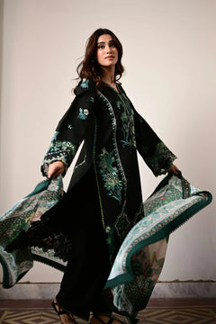 Dhanak Unstitched Embroidered 3PC Suit with Pashmina Shawl