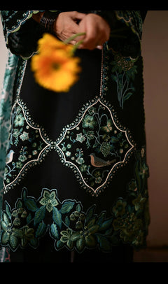 Dhanak Unstitched Embroidered 3PC Suit with Pashmina Shawl