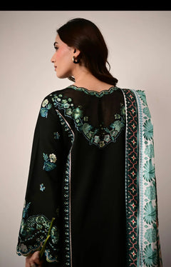 Dhanak Unstitched Embroidered 3PC Suit with Pashmina Shawl