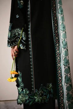 Dhanak Unstitched Embroidered 3PC Suit with Pashmina Shawl