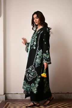 Dhanak Unstitched Embroidered 3PC Suit with Pashmina Shawl