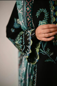 Dhanak Unstitched Embroidered 3PC Suit with Pashmina Shawl
