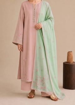 Dhanak Unstitched Embroidered 3PC Suit with Pashmina Shawl