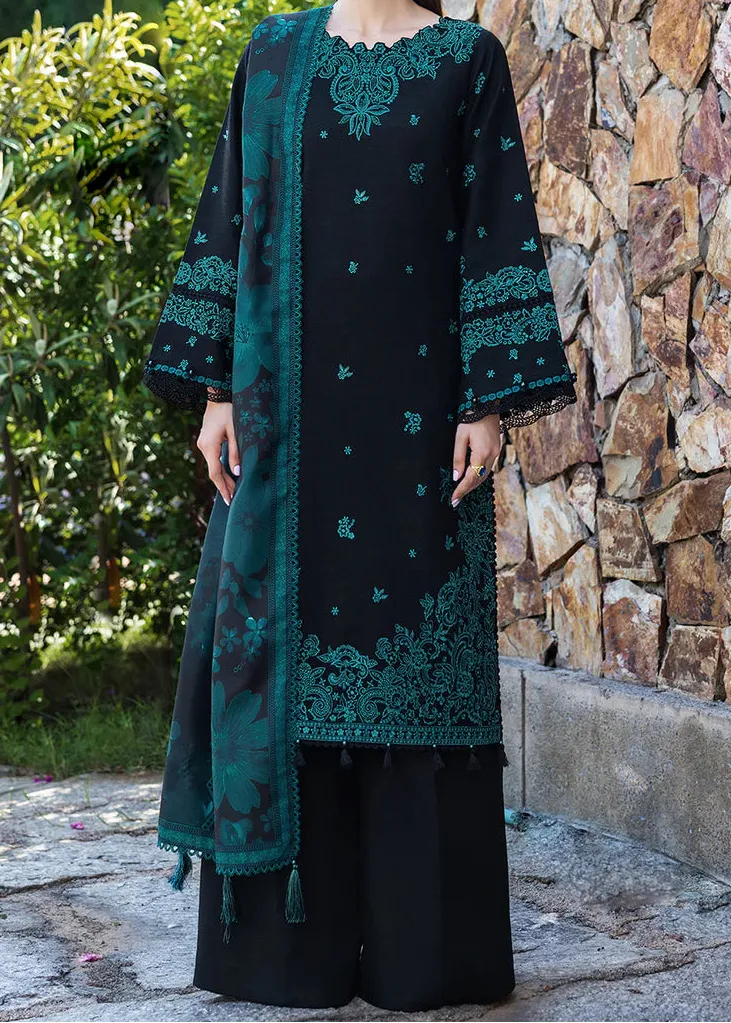 Dhanak Unstitched Embroidered 3PC Suit with Pashmina Shawl