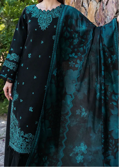 Dhanak Unstitched Embroidered 3PC Suit with Pashmina Shawl