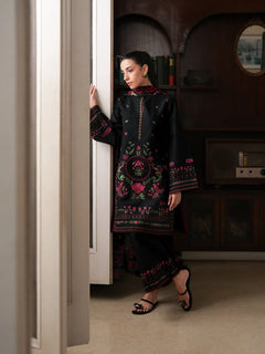 Dhanak Unstitched Embroidered 3PC Suit with Pashmina Shawl