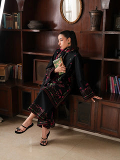 Dhanak Unstitched Embroidered 3PC Suit with Pashmina Shawl
