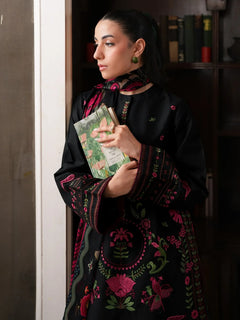 Dhanak Unstitched Embroidered 3PC Suit with Pashmina Shawl