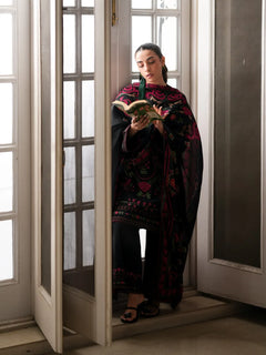 Dhanak Unstitched Embroidered 3PC Suit with Pashmina Shawl