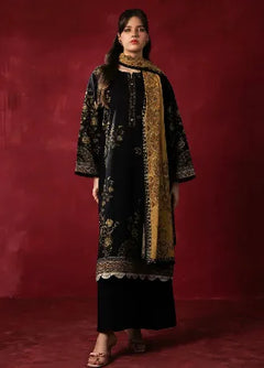 Dhanak Unstitched Embroidered 3PC Suit with Pashmina Shawl