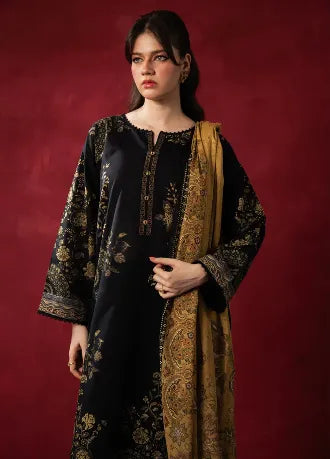 Dhanak Unstitched Embroidered 3PC Suit with Pashmina Shawl