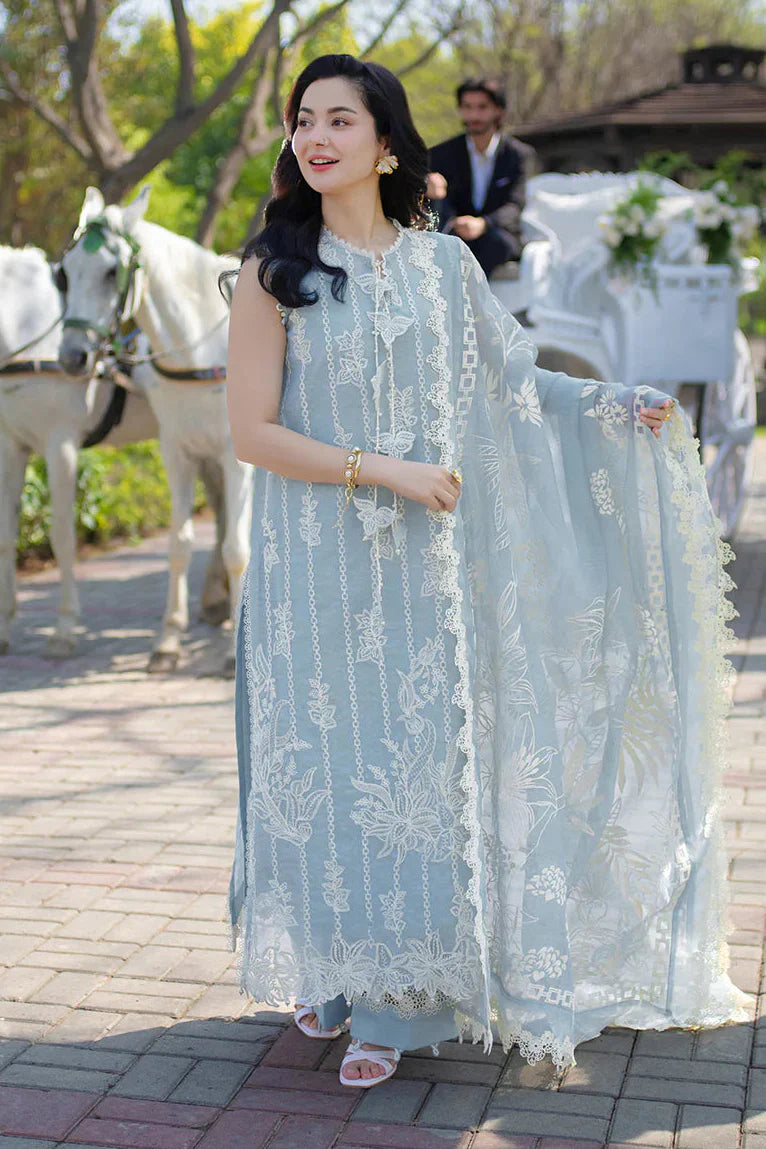 RANG NAZARA- 3PC LAWN EMBROIDERED SHIRT WITH MANAAR PRINTED DUPATTA AND TROUSER - SI-F-145