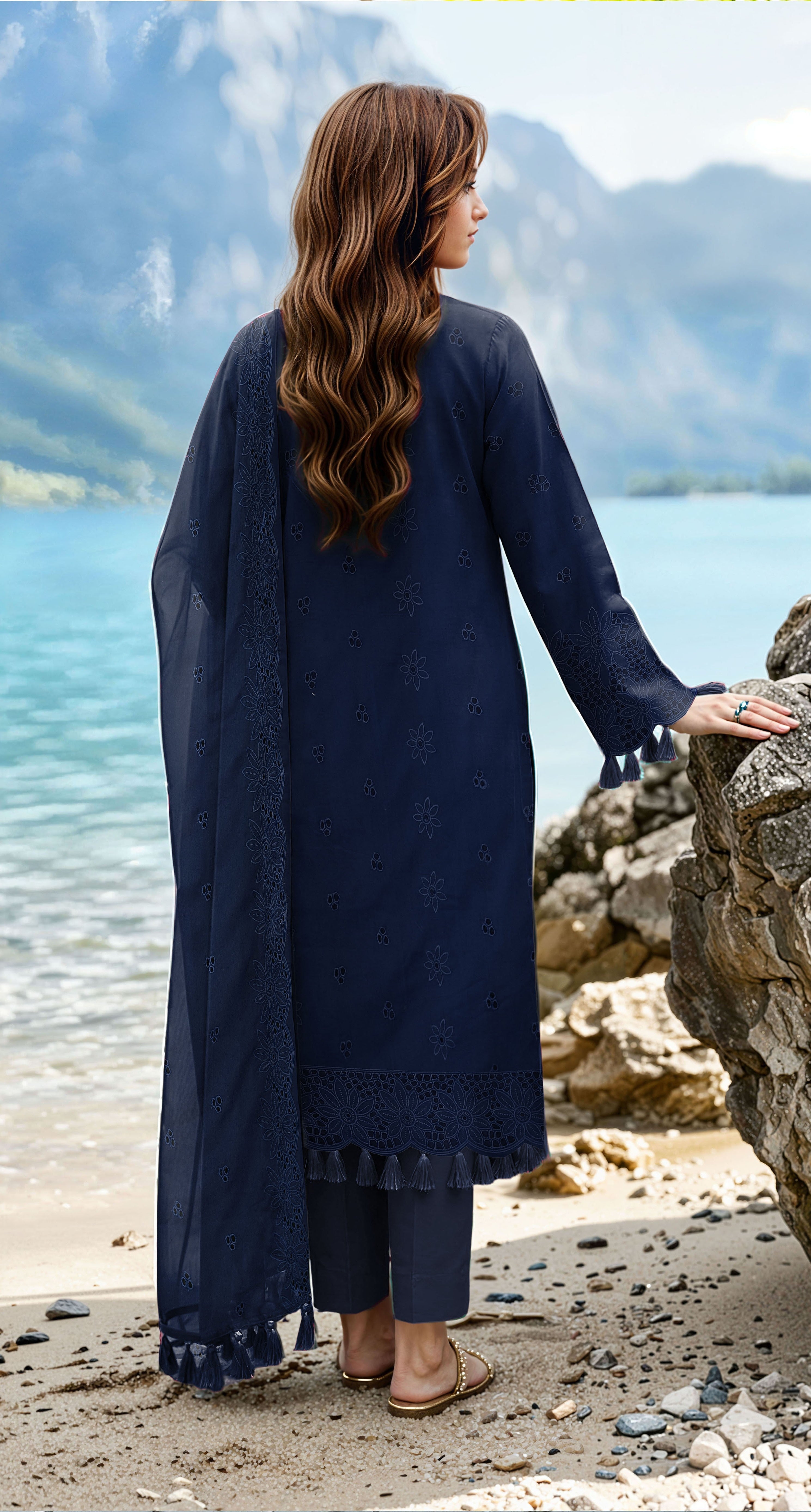 ZE-817 – Premium Embroidered Lawn 3PC Suit