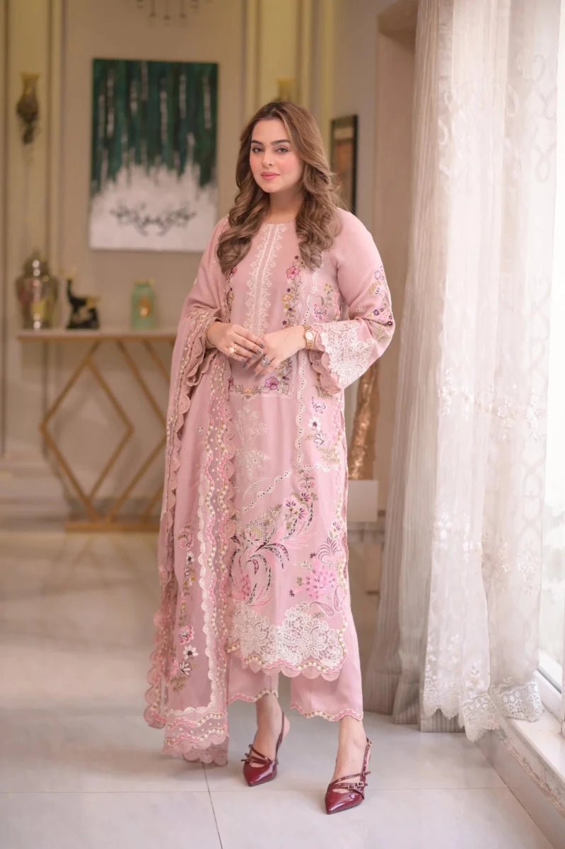 Aneelas Lawn Unstitched Embroidered Collection with Khaddi net Dupatta AZ-7316 - Rang Nazara