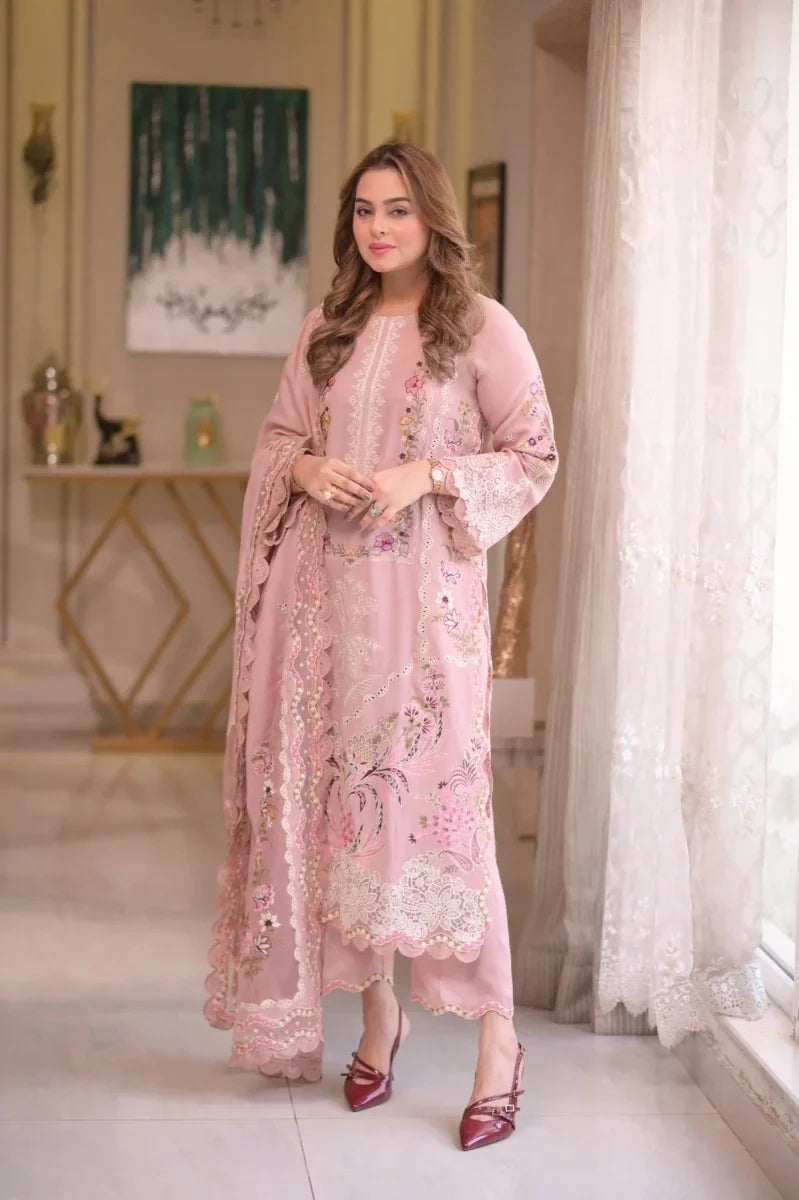 Aneelas Lawn Unstitched Embroidered Collection with Khaddi net Dupatta AZ-7316 - Rang Nazara