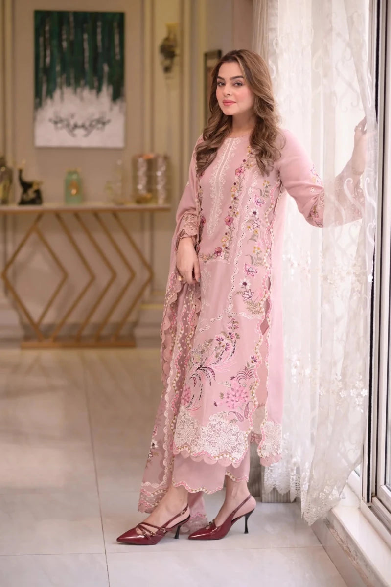 Aneelas Lawn Unstitched Embroidered Collection with Khaddi net Dupatta AZ-7316 - Rang Nazara