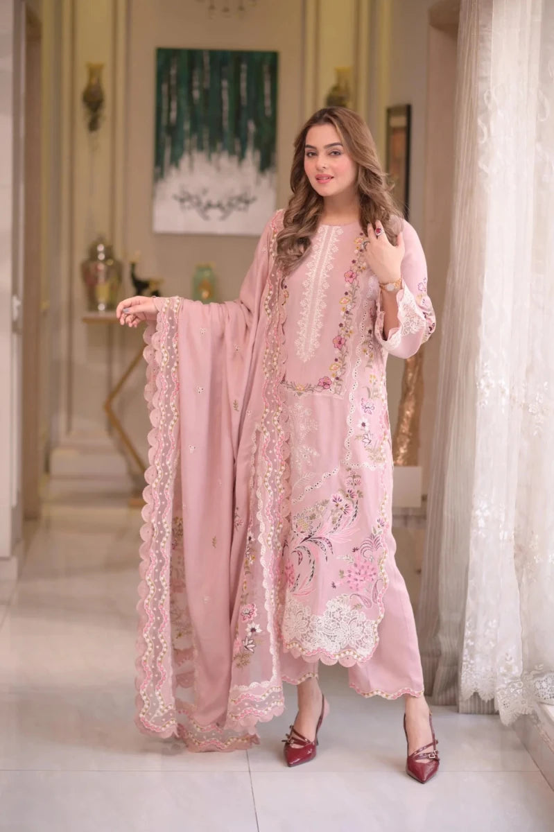 Aneelas Lawn Unstitched Embroidered Collection with Khaddi net Dupatta AZ-7316 - Rang Nazara