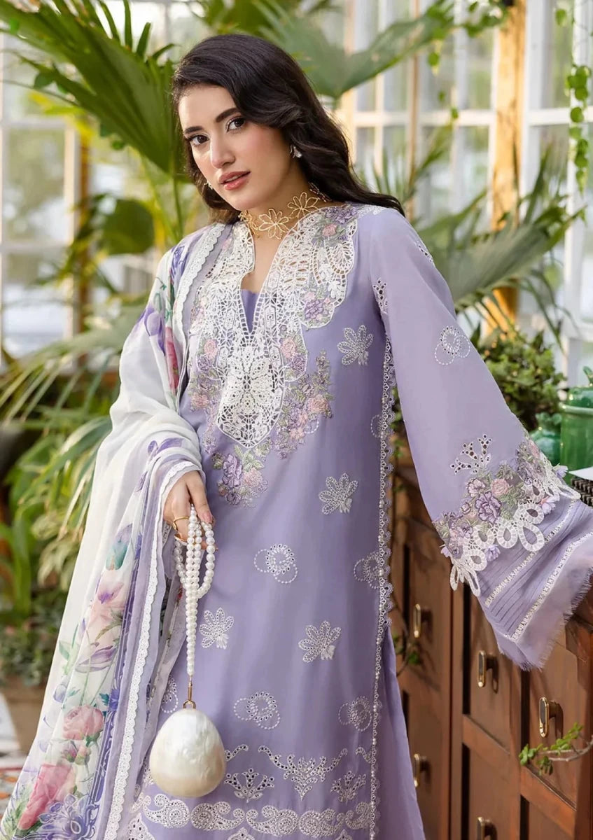 Lawn - Elaf Premium - E.Craft - Chikankari - EEC-5A LAVENDER LOVE My-1101 - Rang Nazara