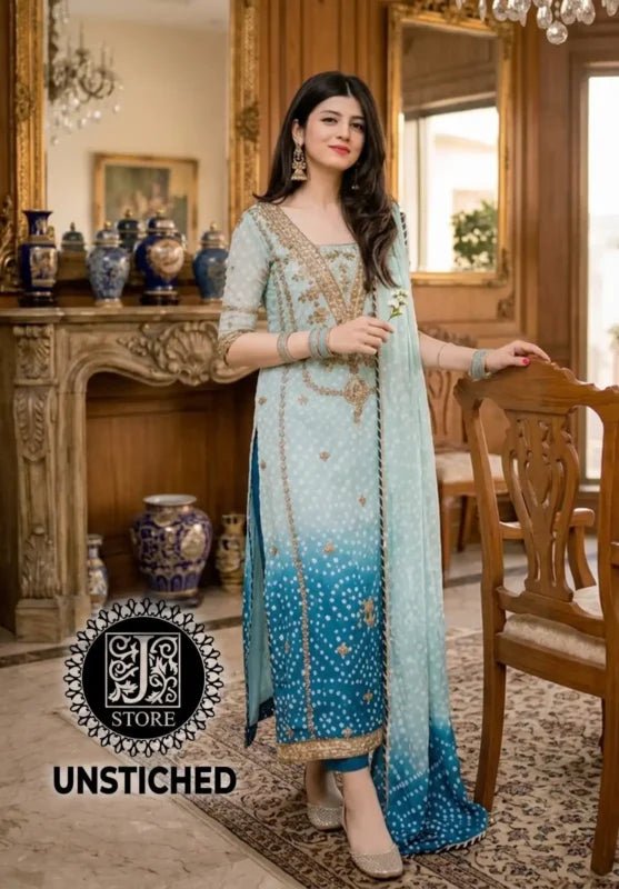 Lxm | Luxury Printed Lawn Embroidery With Chiffon Dupatta | 3pec Unstiched | D-70-16285 - Rang Nazara