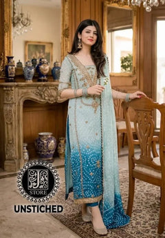 Lxm | Luxury Printed Lawn Embroidery With Chiffon Dupatta | 3pec Unstiched | D-70-16285 - Rang Nazara