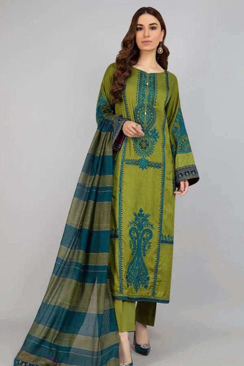 Maria B Heavy Embroidered Lawn 3 Piece Dress | AD-35