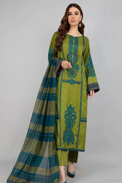 Maria B Heavy Embroidered Lawn 3 Piece Dress | AD-35