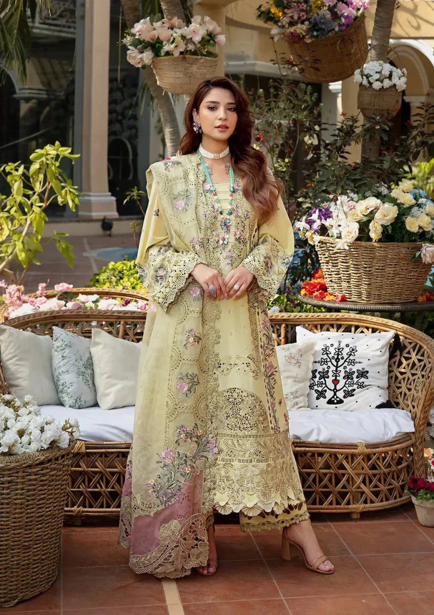 PREMIUM EMBROIDERED LUXURY BREEZE LAWN | UNSTITCHED 3-PIECE SUIT | SI-F-55 - Rang Nazara