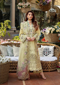 PREMIUM EMBROIDERED LUXURY BREEZE LAWN | UNSTITCHED 3-PIECE SUIT | SI-F-55 - Rang Nazara