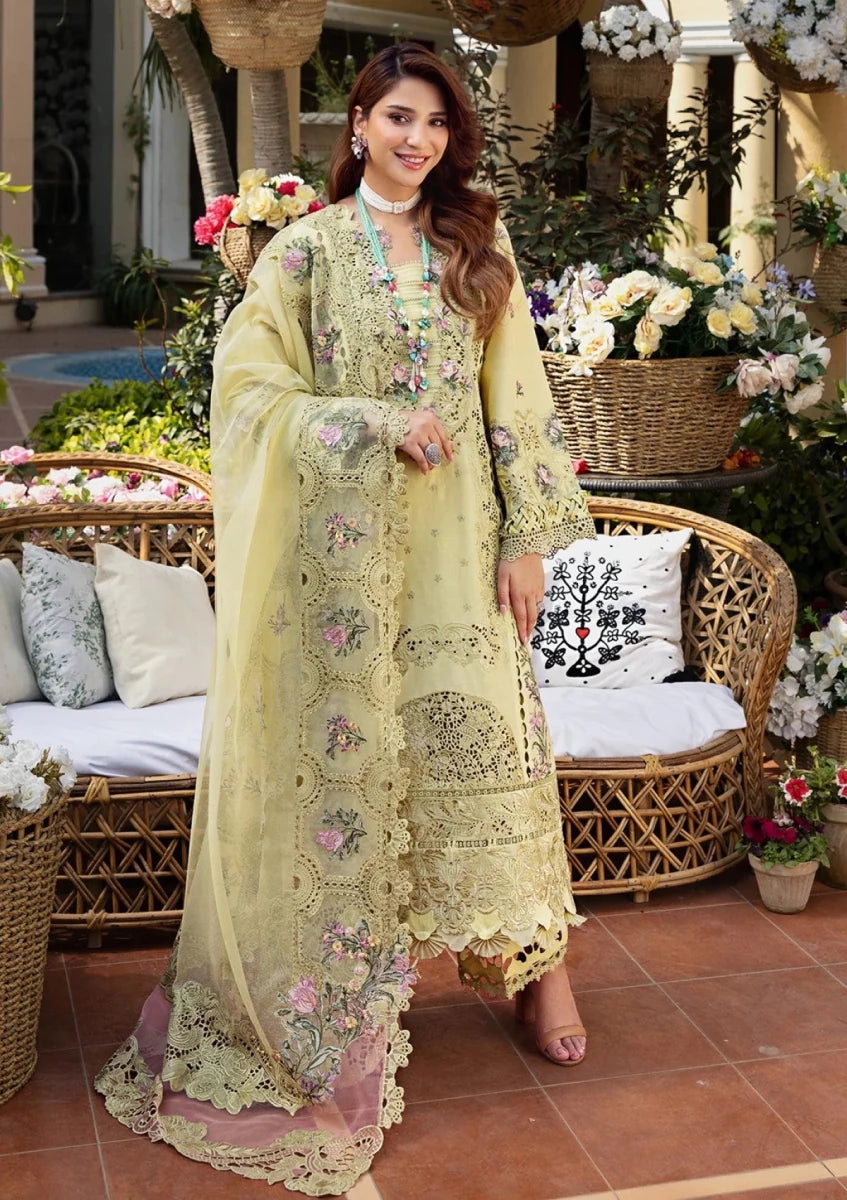 PREMIUM EMBROIDERED LUXURY BREEZE LAWN | UNSTITCHED 3-PIECE SUIT | SI-F-55 - Rang Nazara