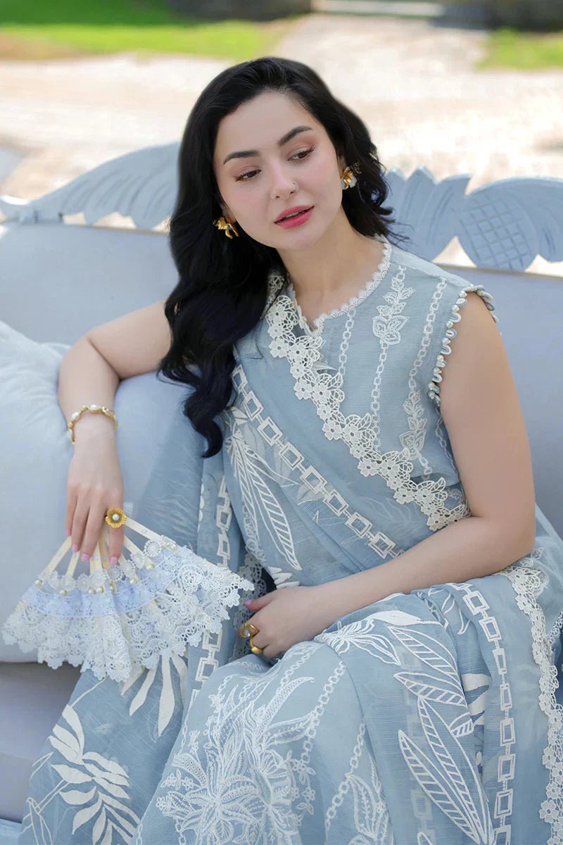 RANG NAZARA- 3PC LAWN EMBROIDERED SHIRT WITH MANAAR PRINTED DUPATTA AND TROUSER - SI-F-145 - Rang Nazara