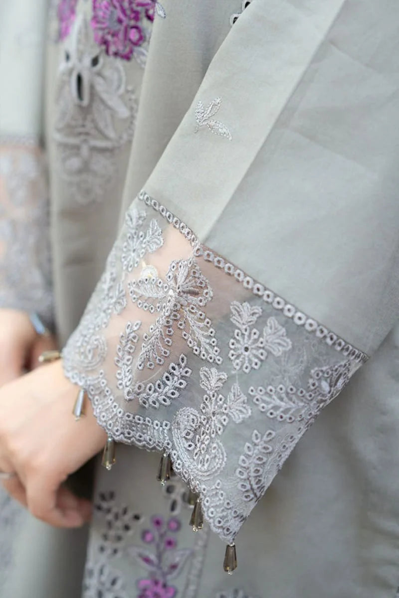 Unstitched Embroidered Dhanak Suit 3pc With Embroidered Dhanak Shawl (lya 5224)