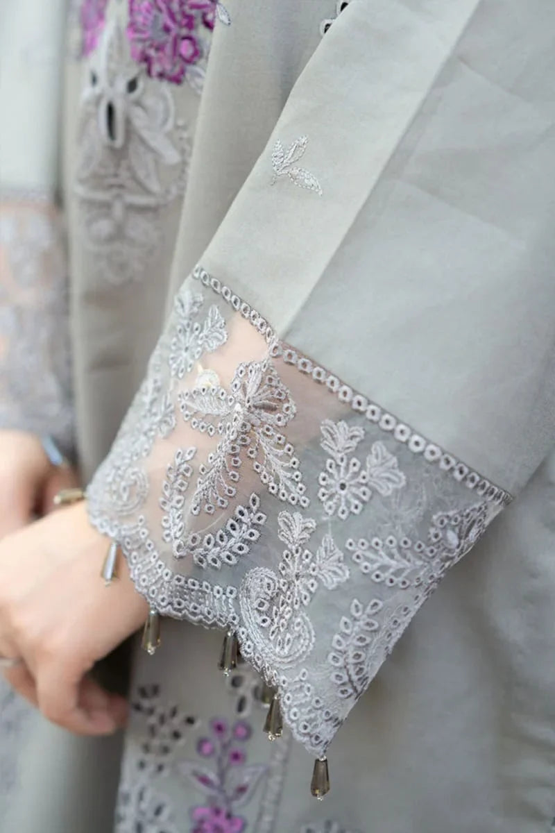 Unstitched Embroidered Dhanak Suit 3pc With Embroidered Dhanak Shawl (lya 5224)