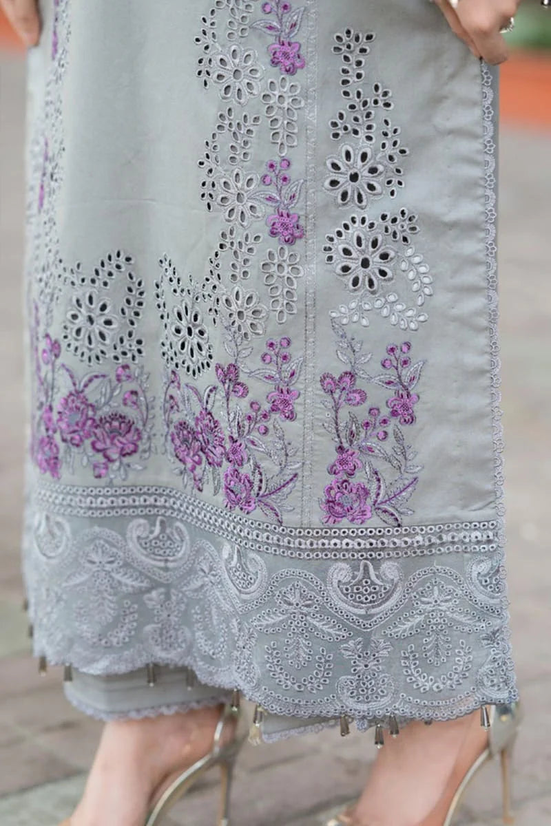 Unstitched Embroidered Dhanak Suit 3pc With Embroidered Dhanak Shawl (lya 5224)